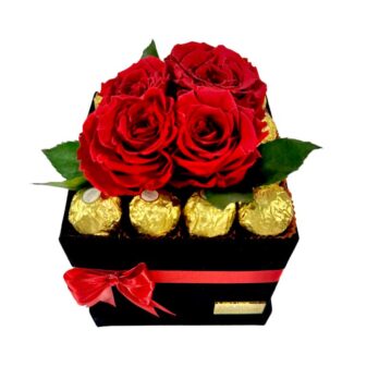 Velvet Box With Forever Roses