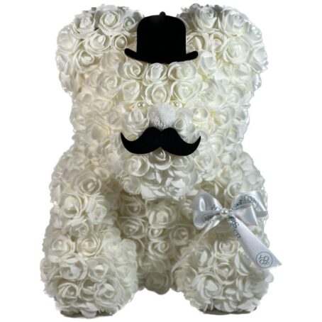 Flower Teddy Bear White Gentleman 1