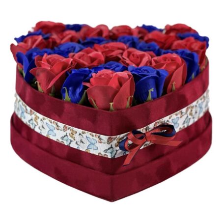 Flower_Box_Red_Heart_with_Red_&_Blue_Art_Flowers_Large_1