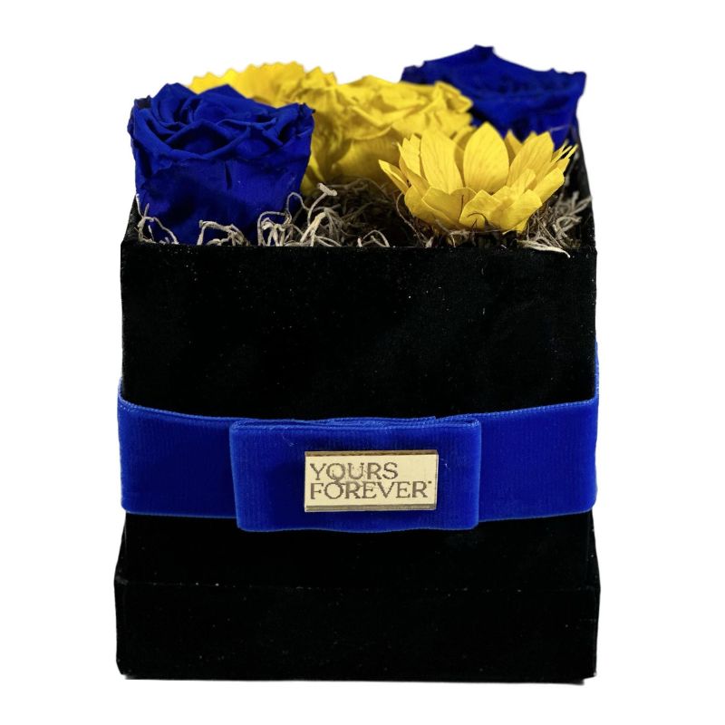 Black Forever Flower Box Suns & Roses Medium 1
