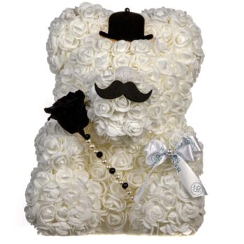 Flower Teddy Bear Mafia White Large