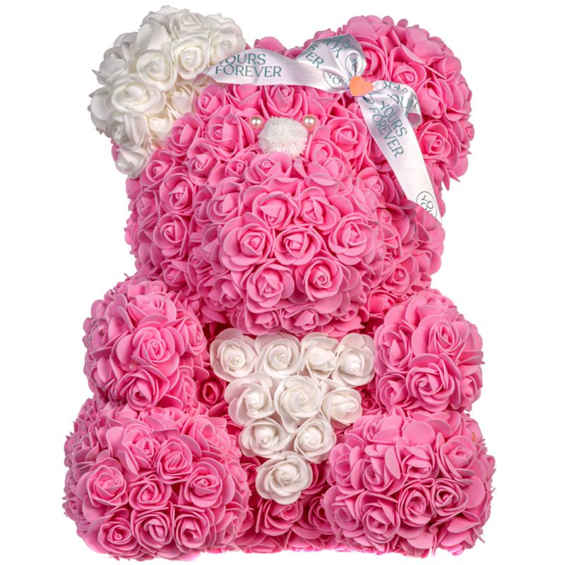 Flower Teddy Bear Heartbeat Pink 1